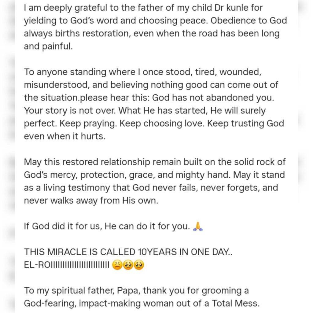 Actress Tonto Dikeh speaks on reconciliation with her child’s father and healing after 10 years of public battles